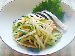 しめさばの野菜のせ