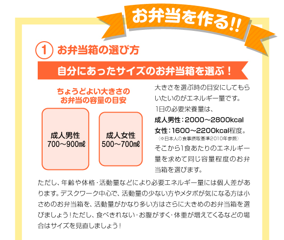 お弁当箱の選び方