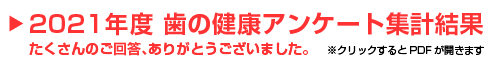 2021年度　歯の健康アンケート集計結果